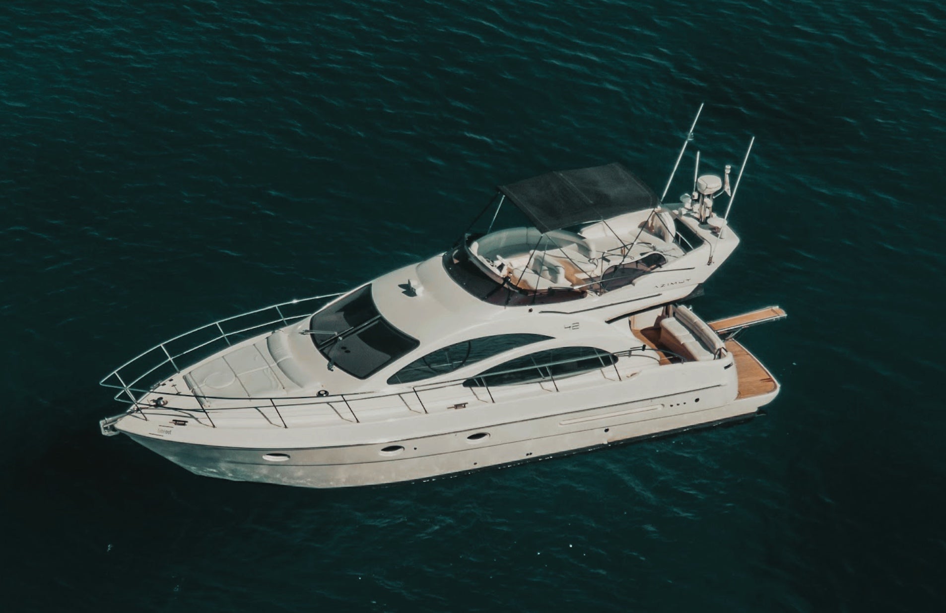 Azimut 42 private yacht at the sea in Ayia Napa