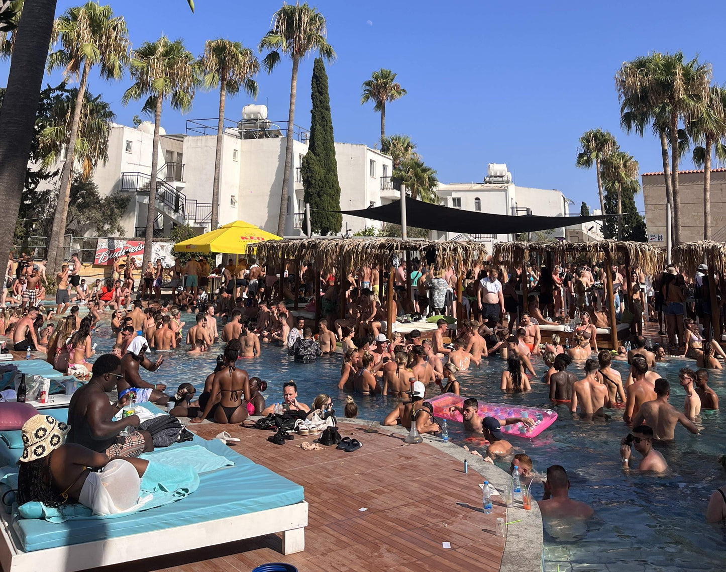 People on the pool at the Pambos pool party in Ayia Napa