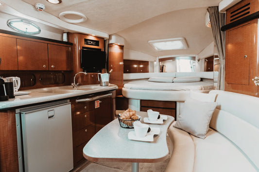 Inside of the sea ray 375 yacht charter in Ayia Napa