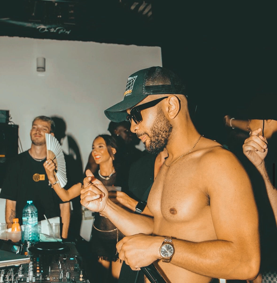 DJ at the vice rooftop party in Ayia Napa