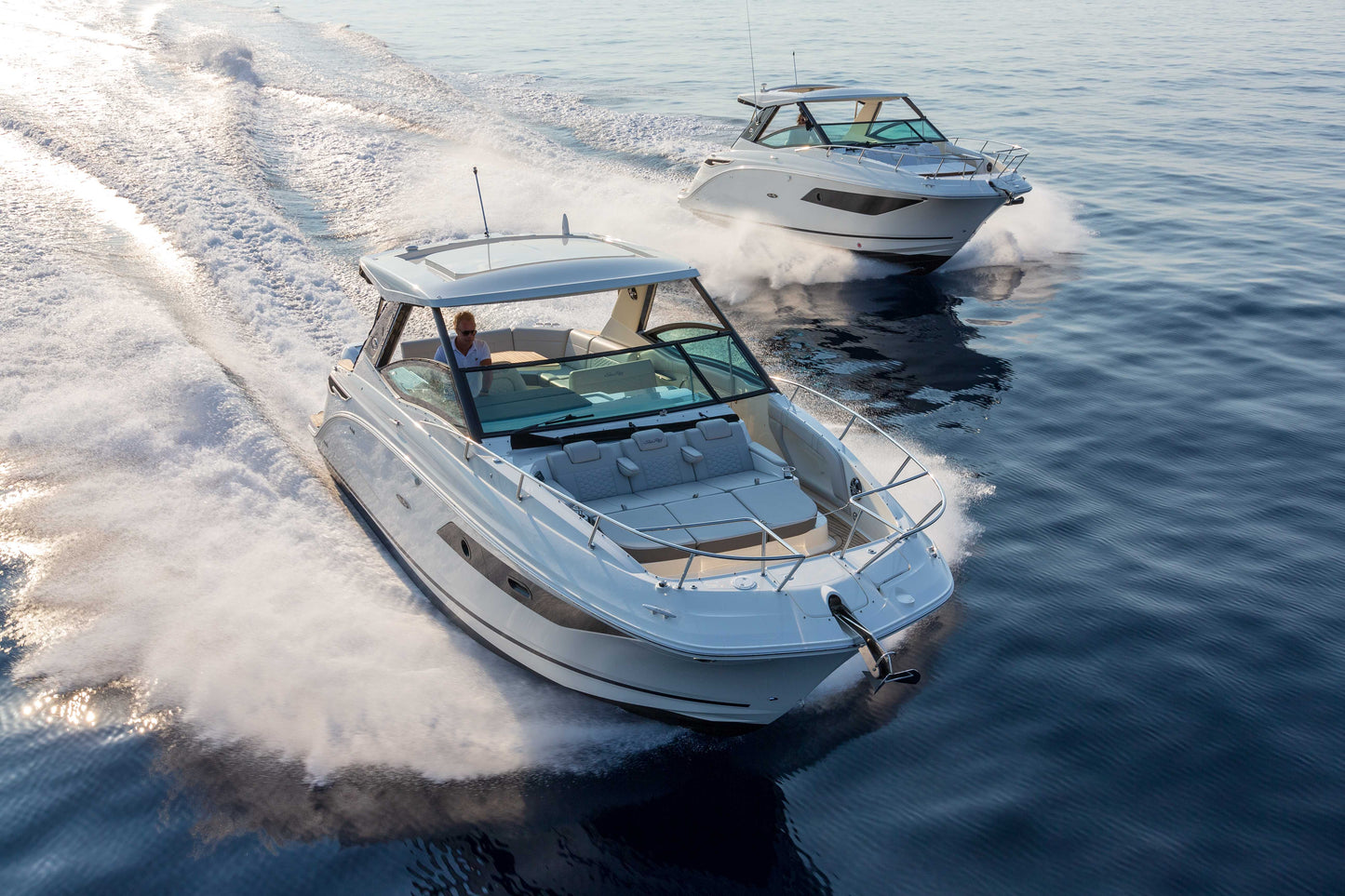 Sea Ray 320 sailing near Cape Creco ready for private charter