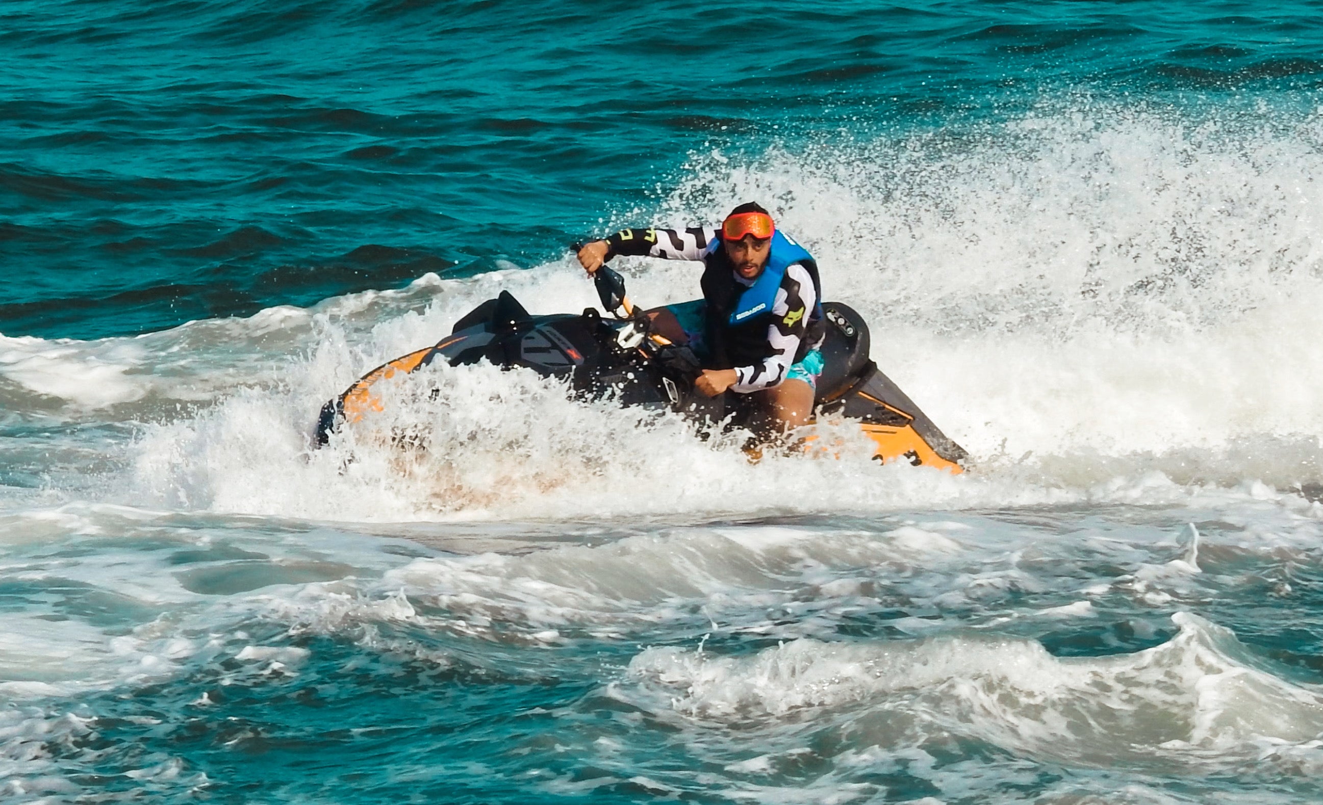 Boy doing jet ski safari in Ayia Napa 