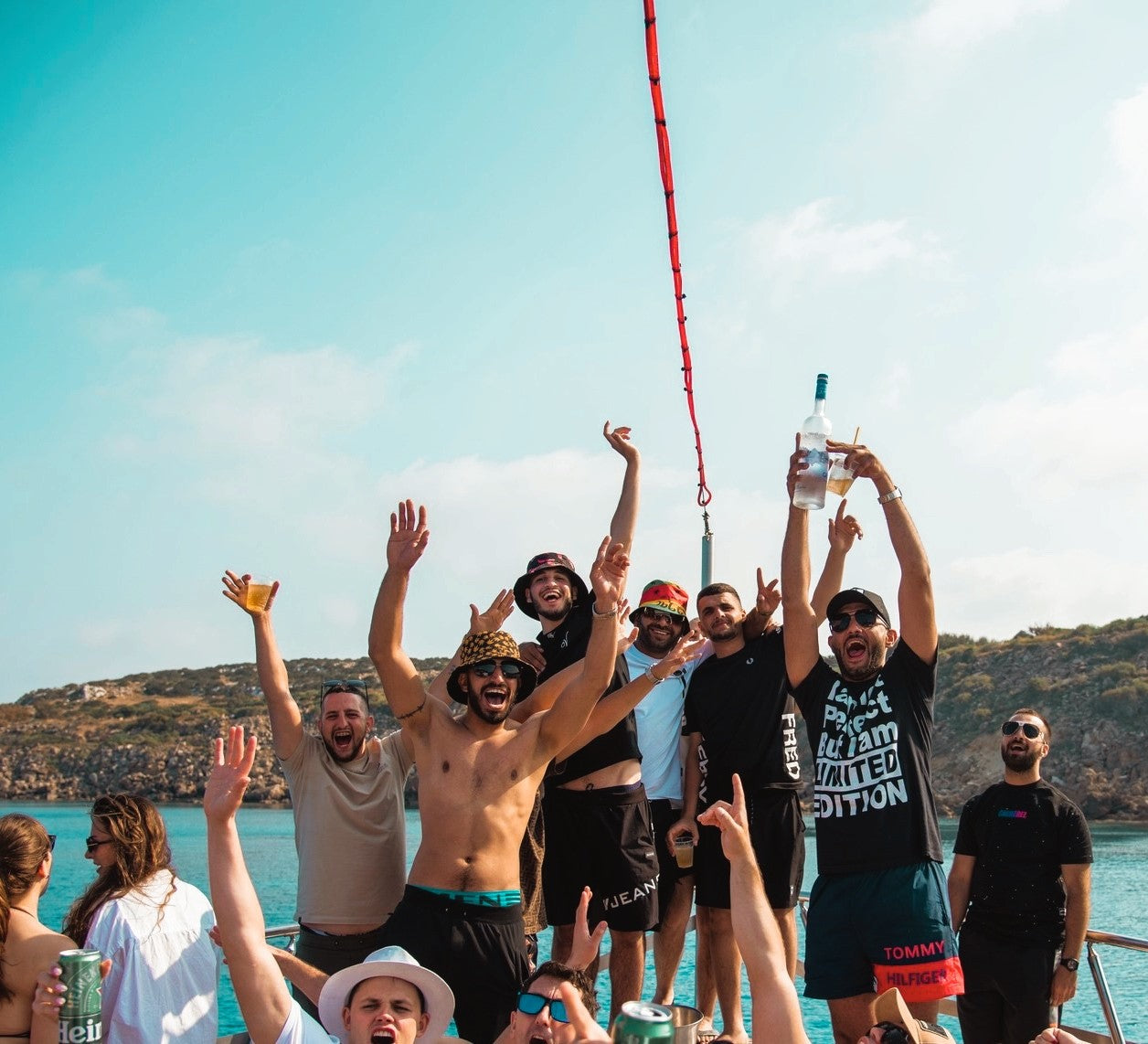 People having fun at the fantasy boat party in ayia napa