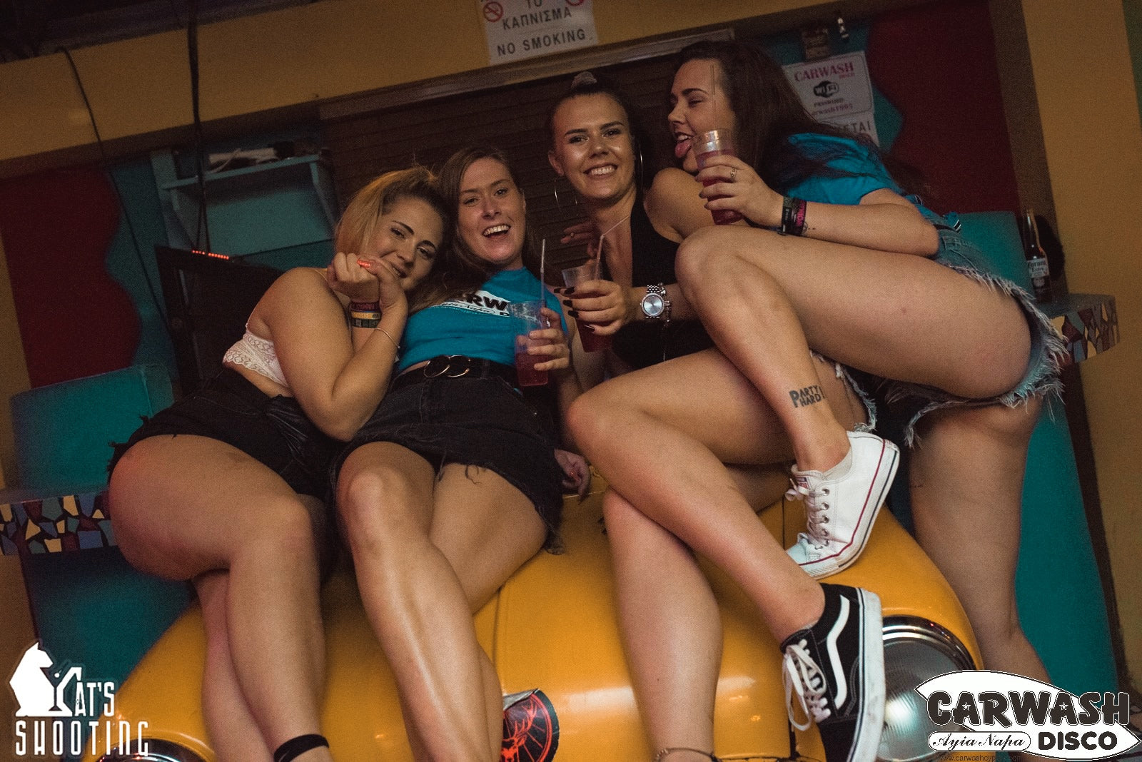 Girls at carwash in ayia napa