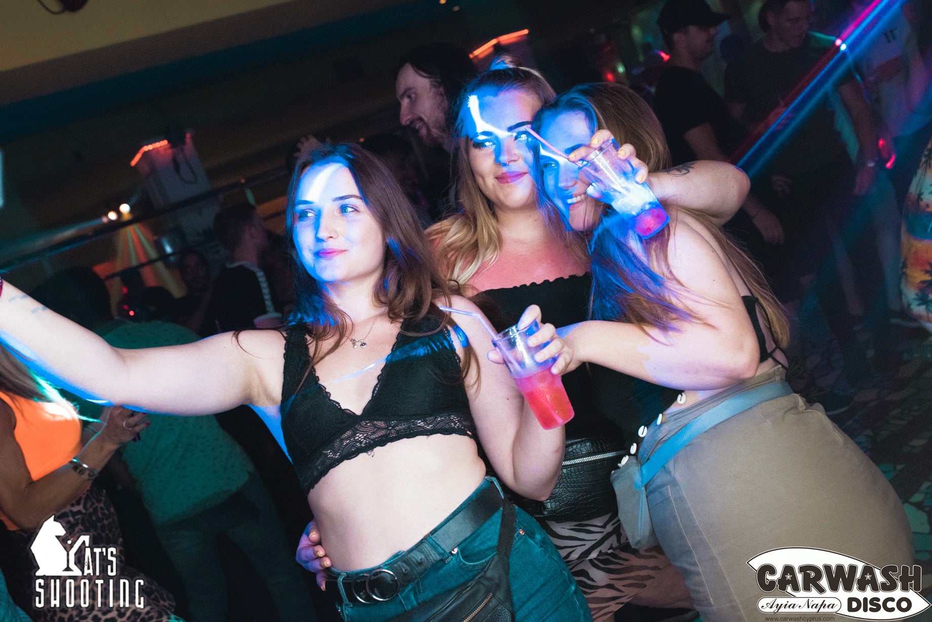 girls at carwash club in ayia napa