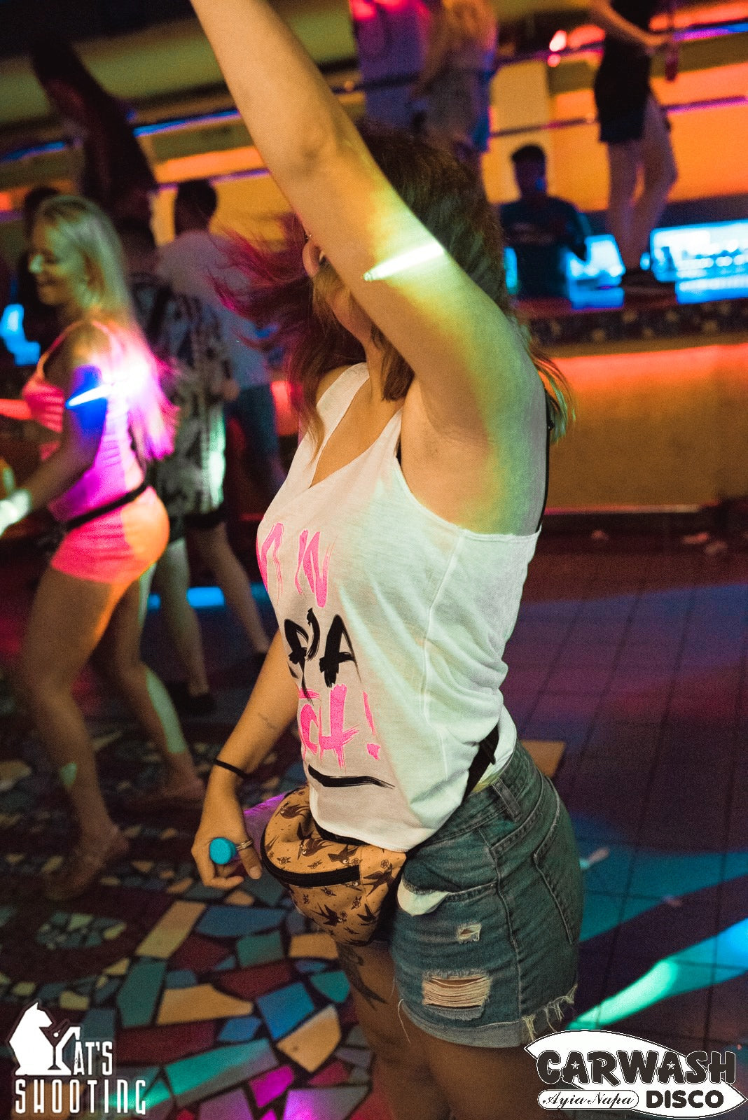 Girl at carwash club in ayia napa