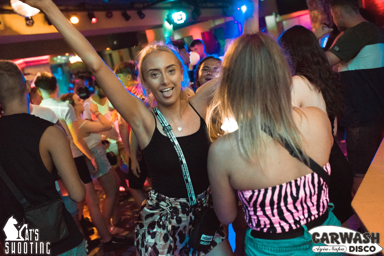 People having fun at carwash club in ayia napa