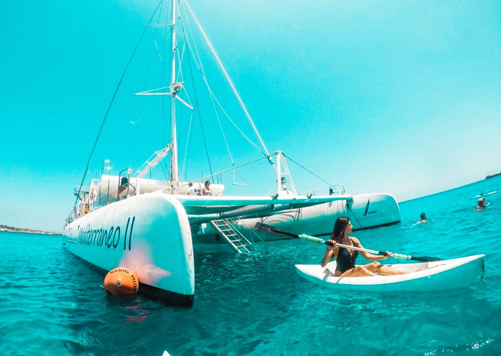 Girl canoeing in Ayia Napa 