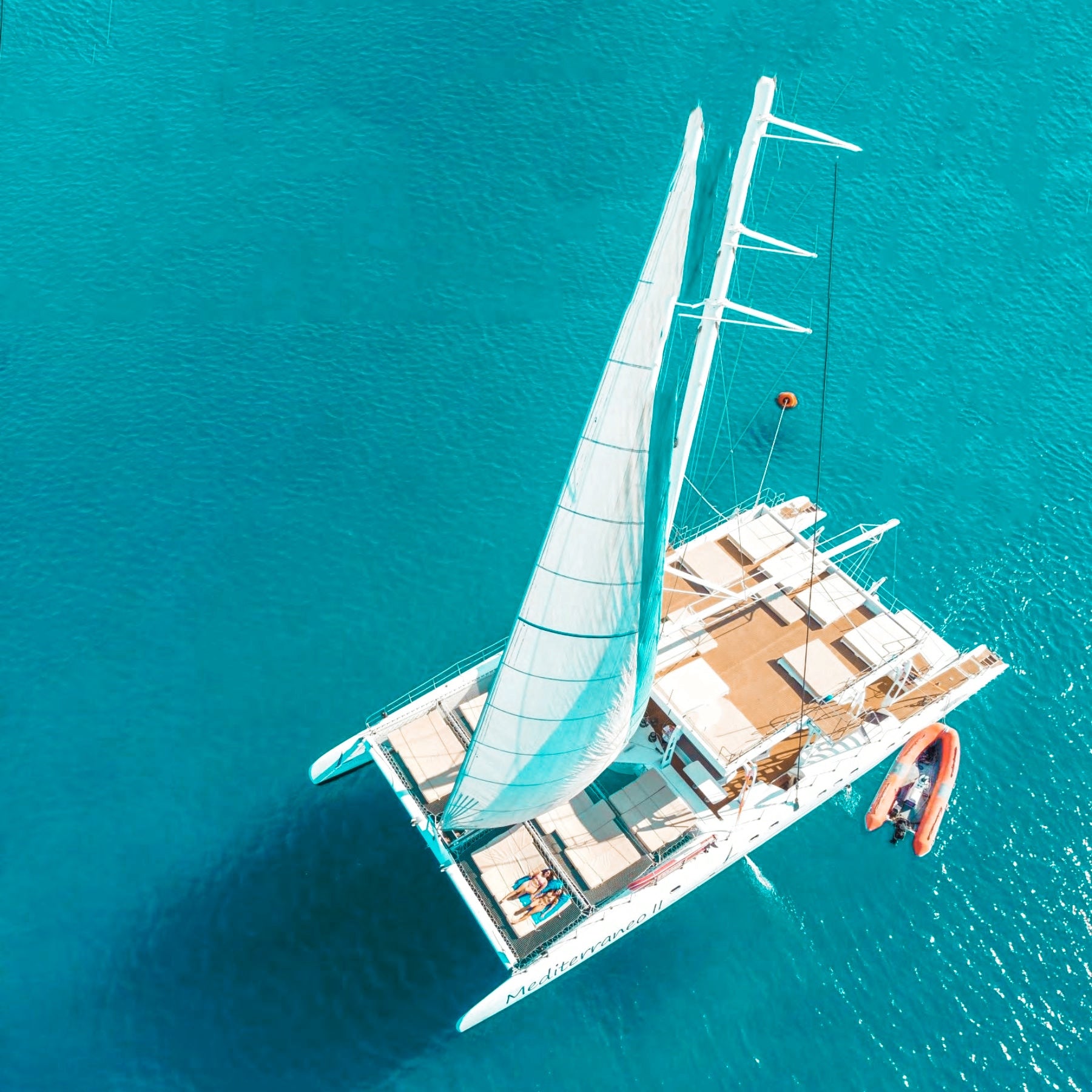 Boat at the sea on the morning in Ayia Napa