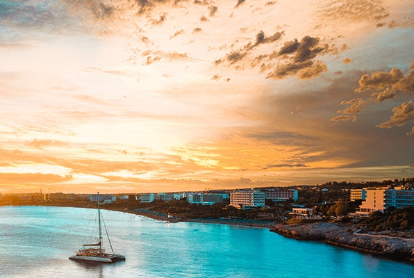 Boat at sunset in Ayia Napa