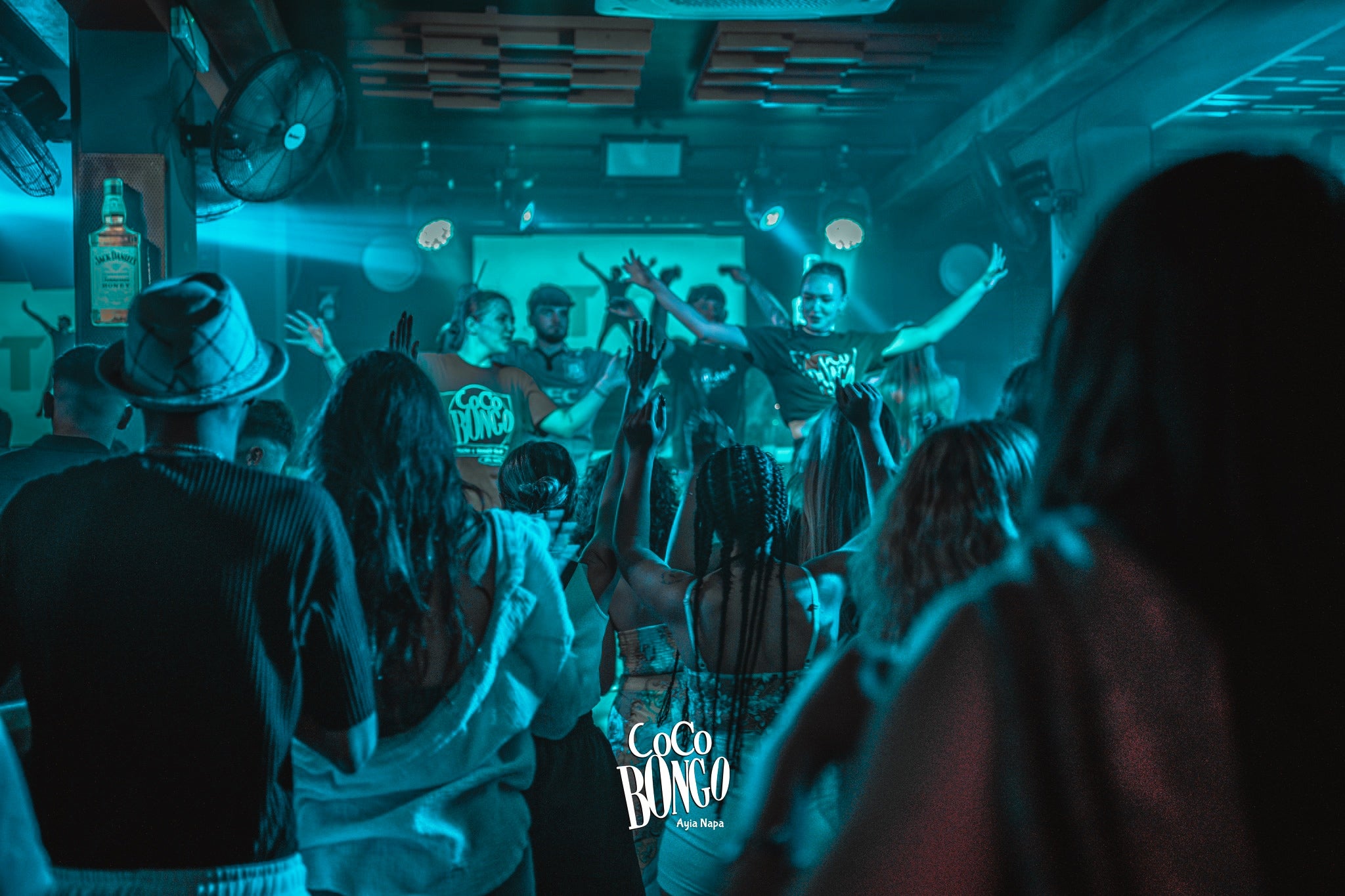 People dancing at coco bongo bar in Ayia Napa