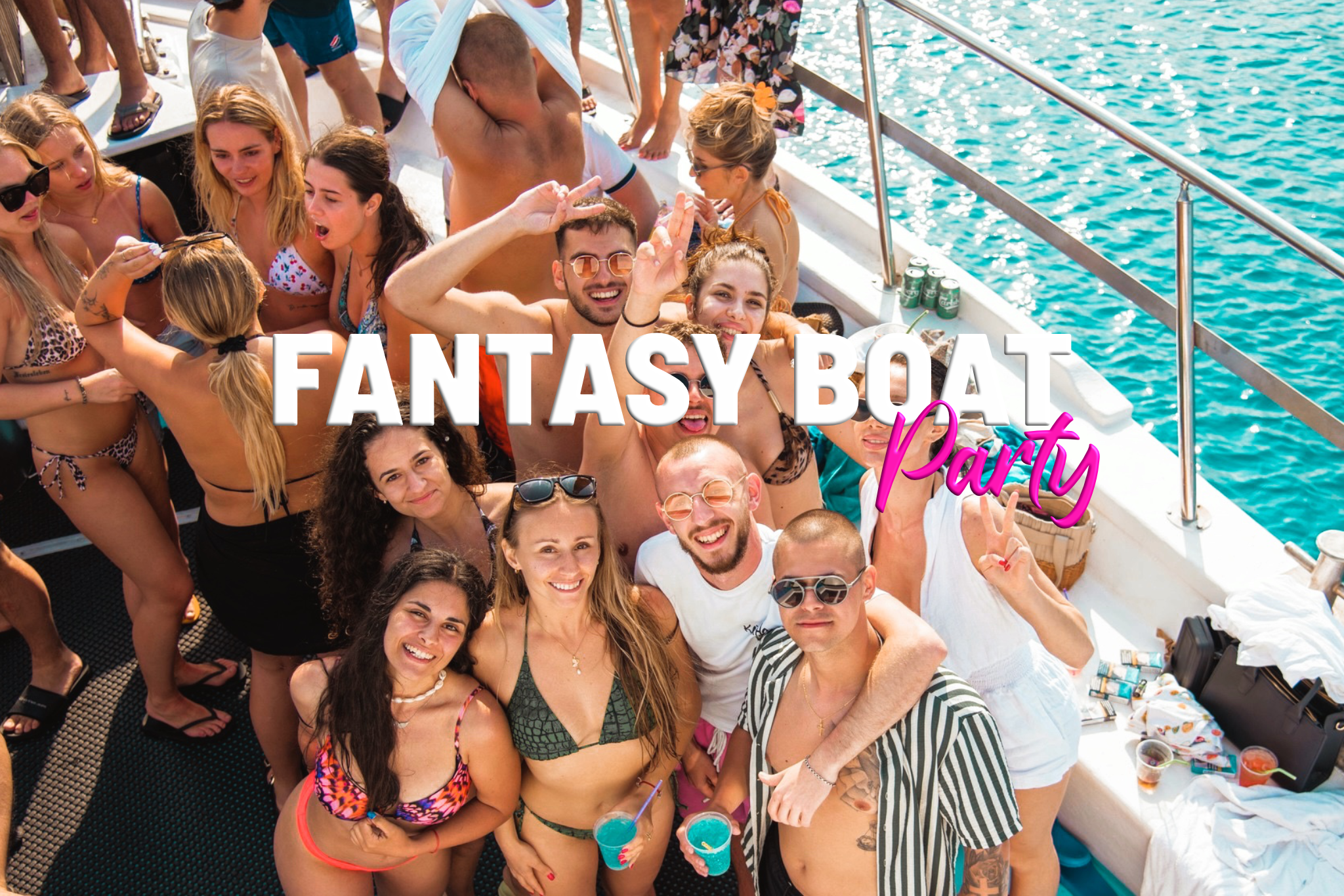 People at the fantasy boat party in Ayia Napa