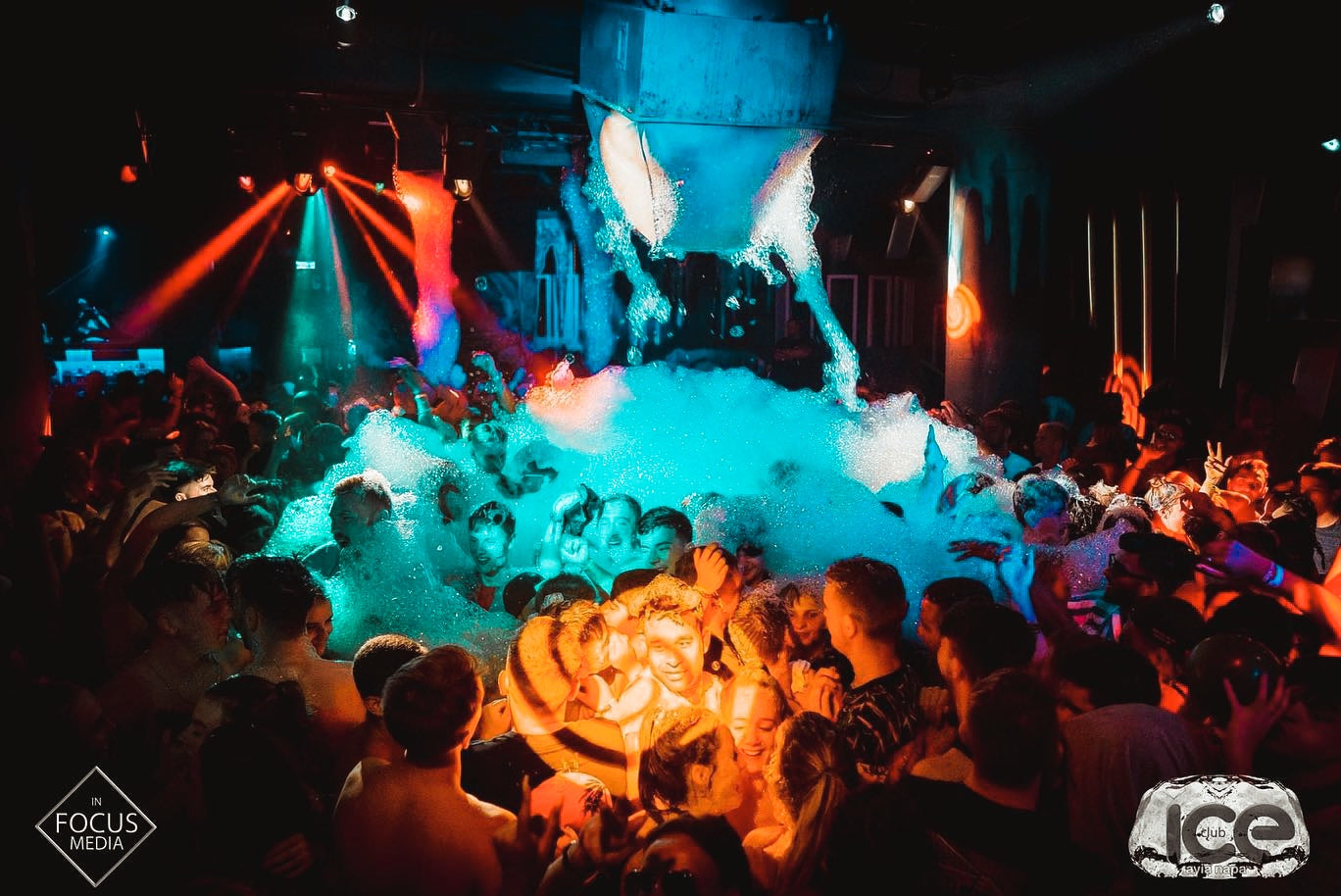 Foam party at ice club in ayia napa