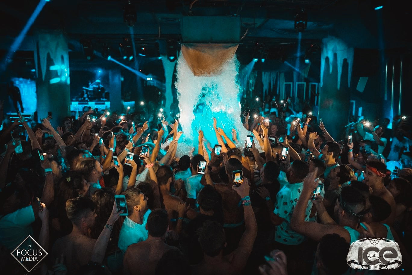 Foam party at ice club in Ayia Napa