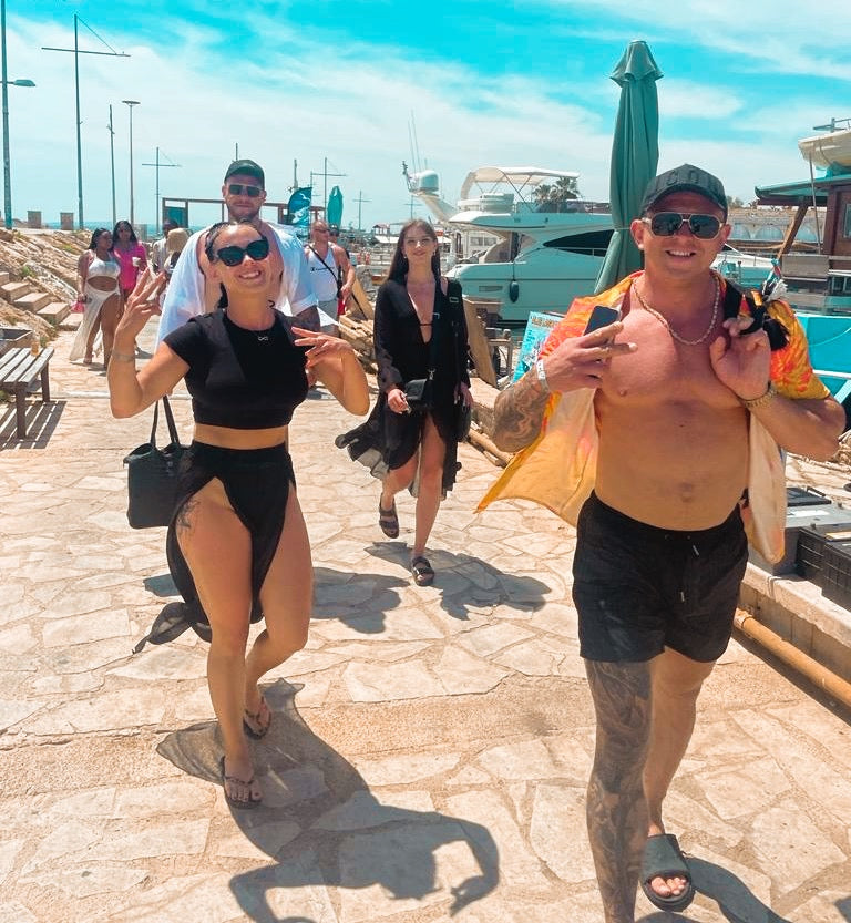 People entering the boat party in Ayia Napa 