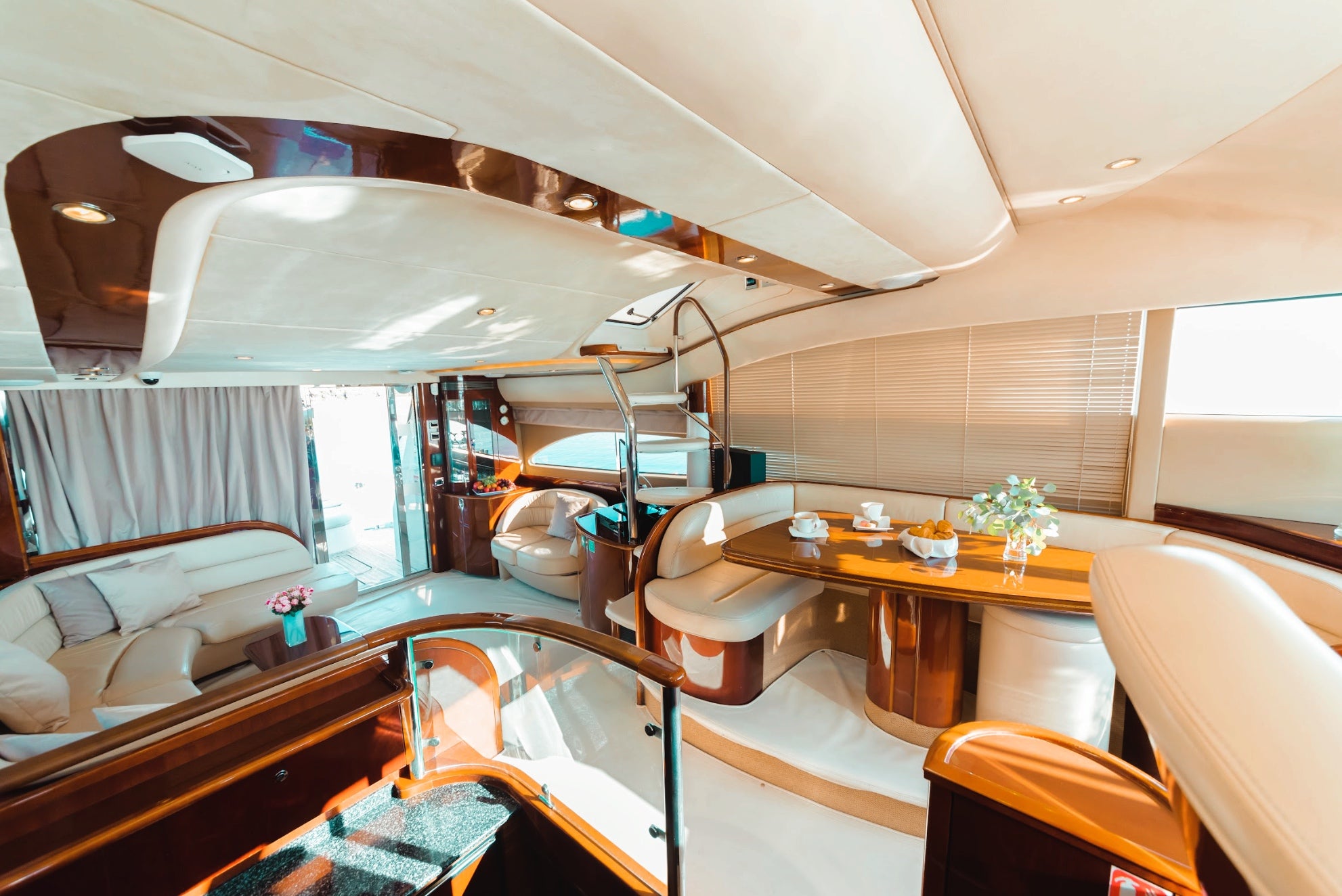 Inside of princess 61 private yacht in Ayia Napa