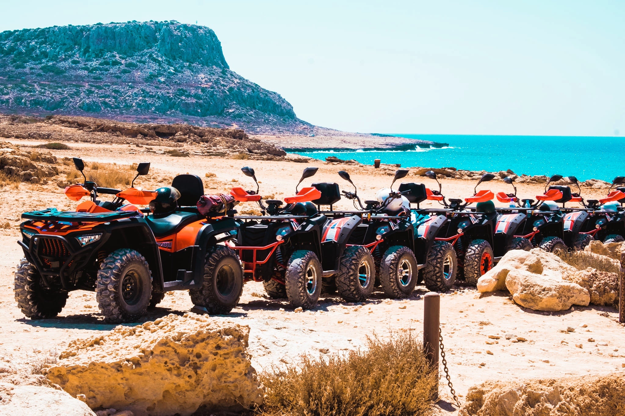 Quads parked for the Quad Safari in Ayia Napa