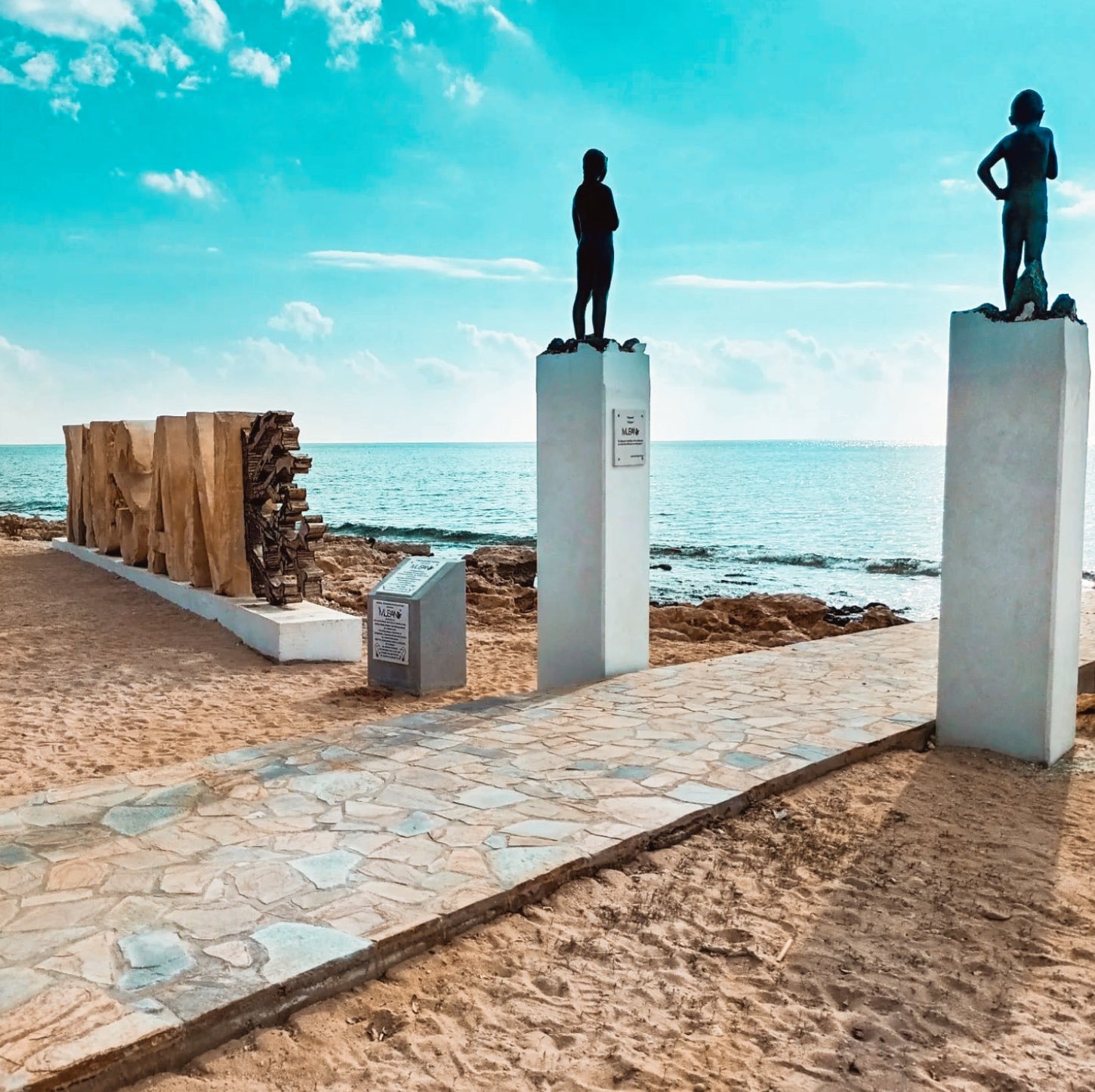 Sign of Musan beach in Ayia Napa