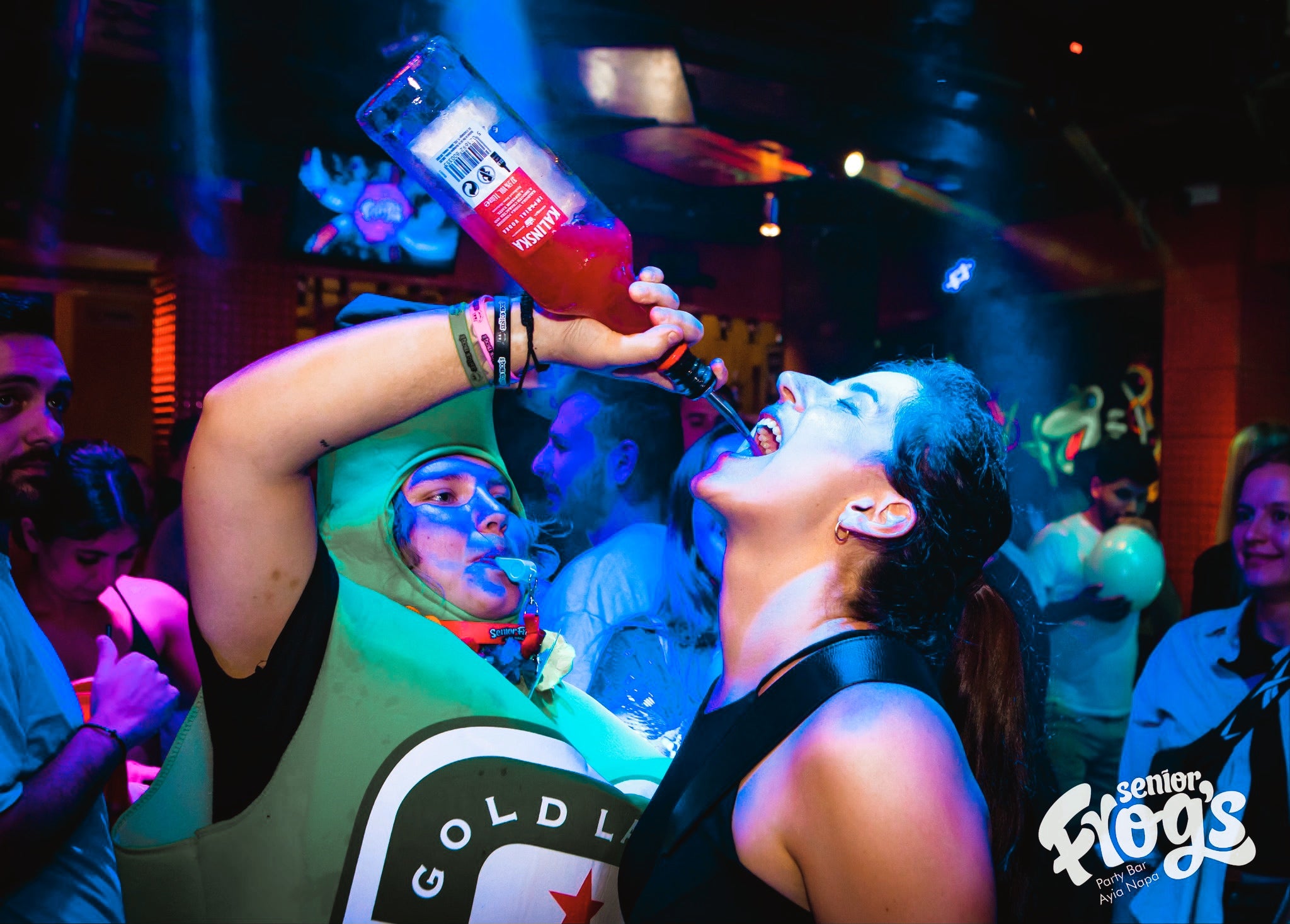 People drinking at Senior Frogs Bar in Ayia Napa 