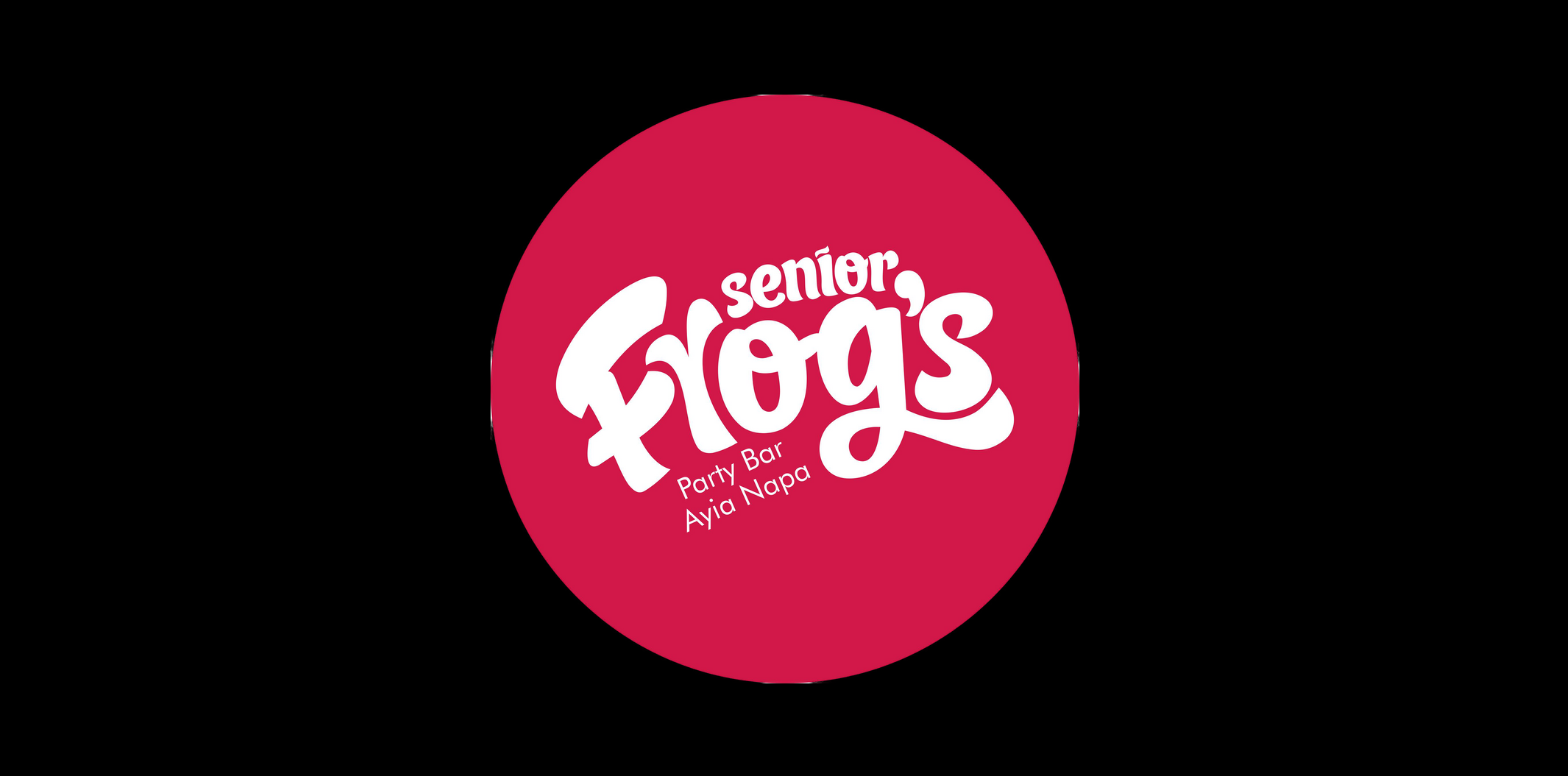 Logo of the Senior Frogs Bar in Ayia Napa