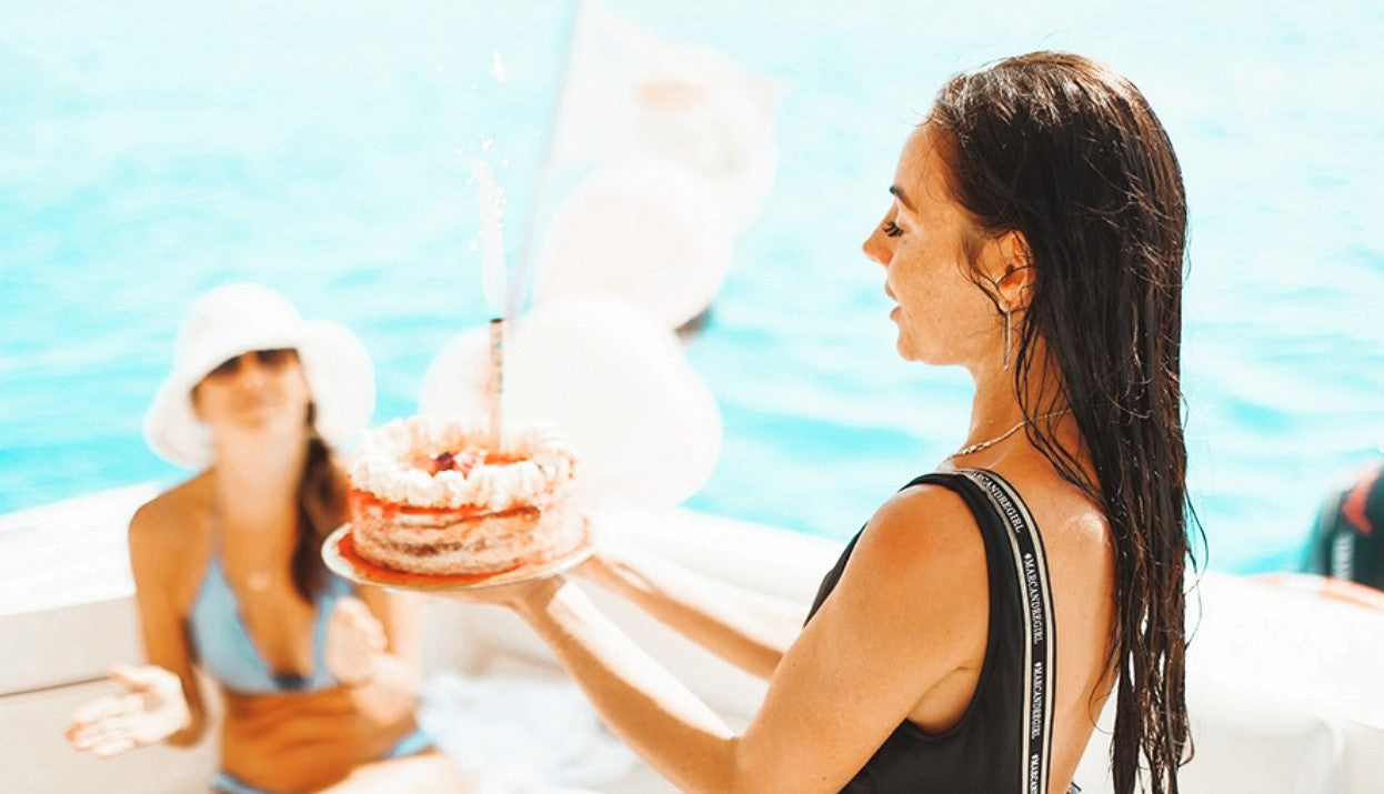 People celebrating birthdays at a yacht in Ayia Napa